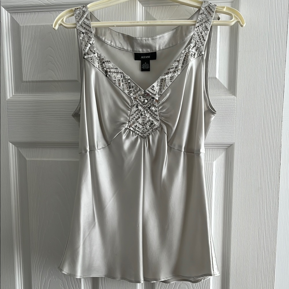 Alfani Cream Silk Blouse